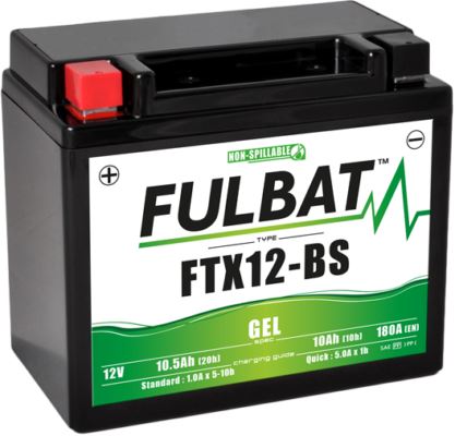 Baterie FULBAT 12V, YTX12-BS GEL, 10Ah, 180A, bezúdržbová GEL technologie (aktivovaná ve výrobě)