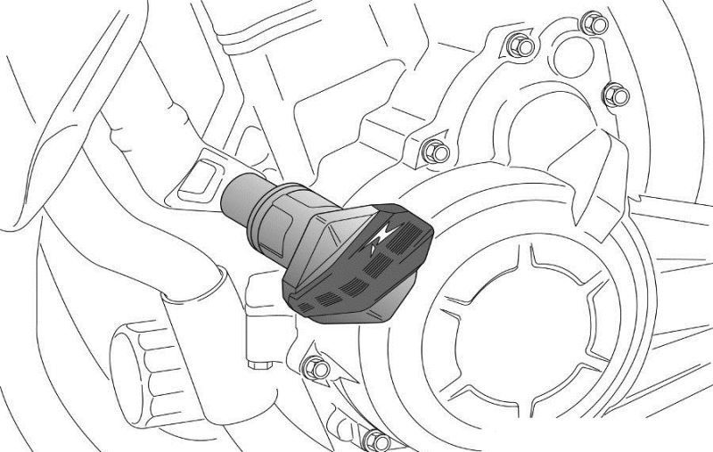 Spare nylon puck with rubber end PUIG R12 6382N pro šroub M12 černý s šedou gumou