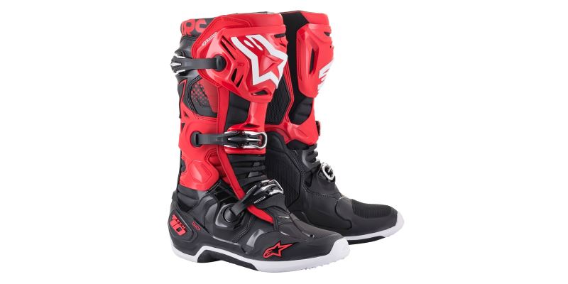 Boty TECH 10 2022, ALPINESTARS (červená/černá)