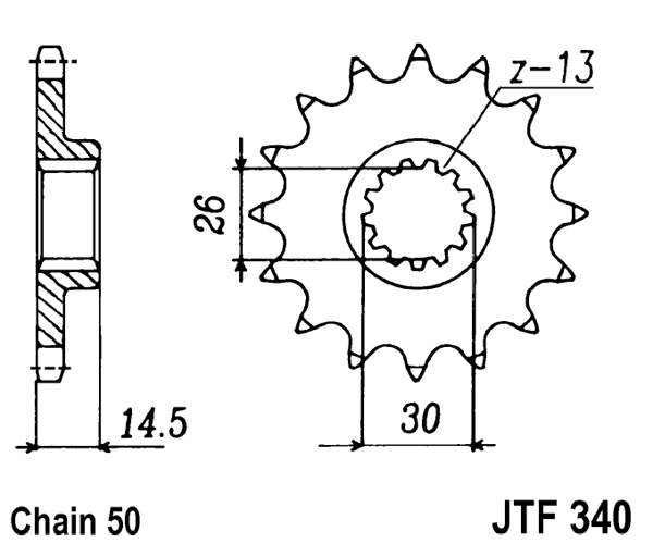 Řetězové kolečko JT JTF 340-18 18 zubů, 530