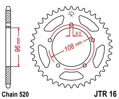 Řetězová rozeta JT JTR 16-40 40 zubů, 520