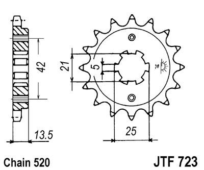 Řetězové kolečko JT JTF 723-14 14 zubů, 520