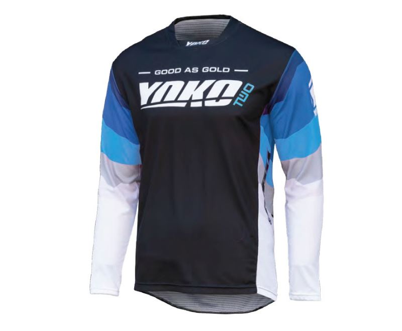 Motokrosový dres YOKO TWO černo/bílo/modré XL