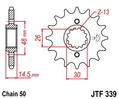 Řetězové kolečko JT JTF 339-15 15 zubů, 530
