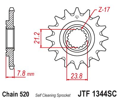 Řetězové kolečko JT JTF 1344-13SC 13 zubů, 520