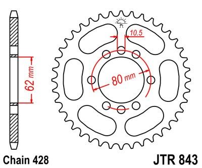 Řetězová rozeta JT JTR 843-53 53 zubů, 428
