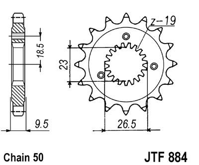 Řetězové kolečko JT JTF 884-21 21 zubů, 530