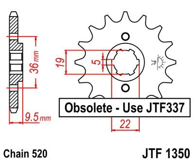 Řetězové kolečko JT JTF 1350-13 13 zubů, 520