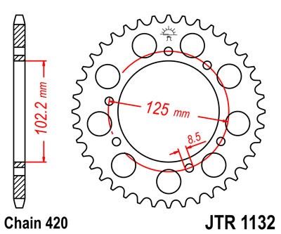 Řetězová rozeta JT JTR 1132-48 48 zubů, 420