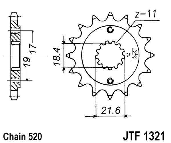 Řetězové kolečko JT JTF 737-15 15 zubů, 520