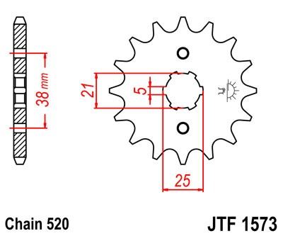 Řetězové kolečko JT JTF 1573-14 14 zubů, 520