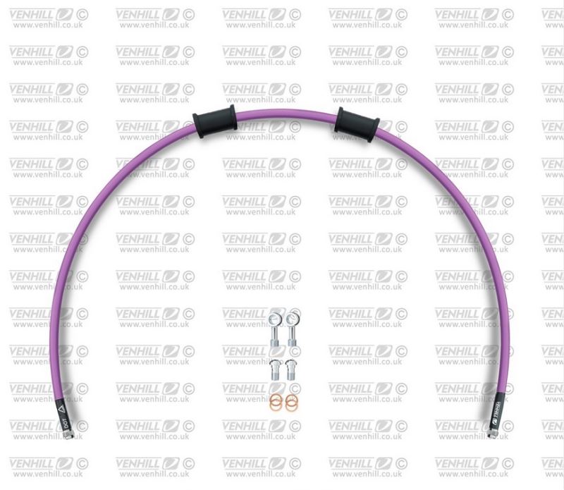 Hadice zadní brzdy Venhill POWERHOSEPLUS YAM-16001R-PU (1 hadice v sadě) fialové hadice, chromové koncovky