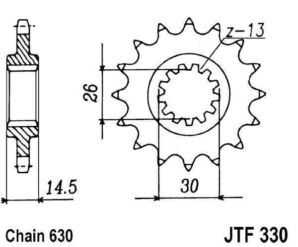 Řetězové kolečko JT JTF 330-15 15 zubů, 630