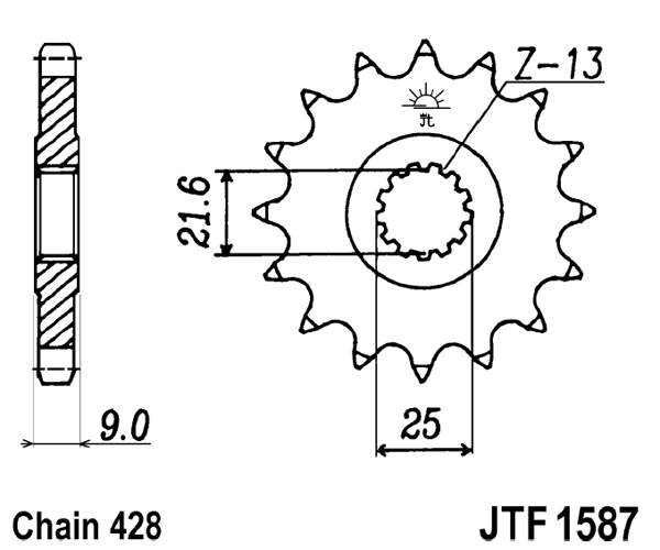 Řetězové kolečko JT JTF 1587-20 20 zubů, 428
