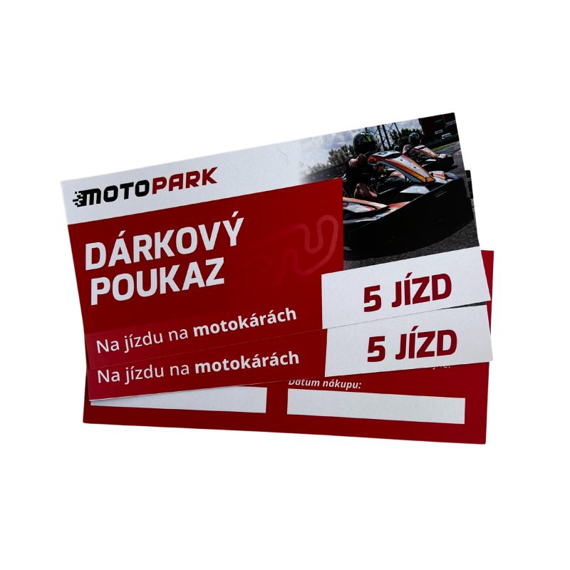 Dárkový poukaz MOTOPARK na 5 jízd v motokáře