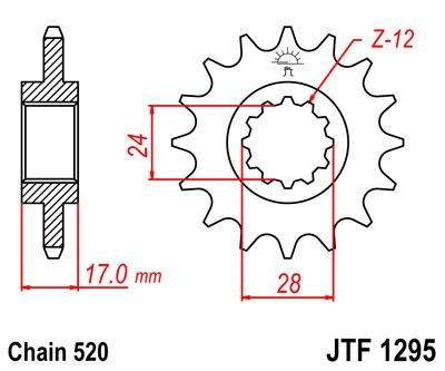 Řetězové kolečko JT JTF 1295-13 13 zubů, 520