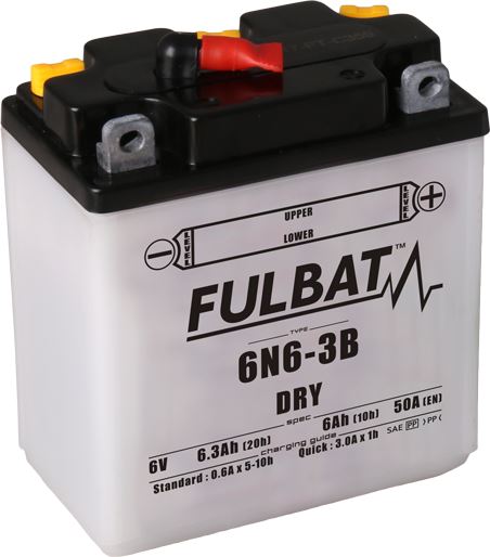 Konvenční motocyklová baterie FULBAT 6N6-3B Včetně balení kyseliny