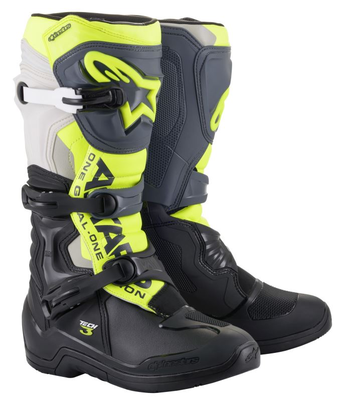 Boty TECH 3 2022, ALPINESTARS (černá/šedá/žlutá fluo)