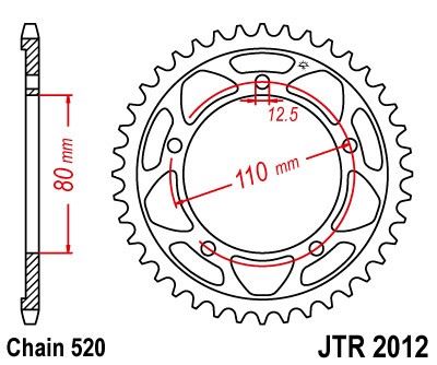 Řetězová rozeta JT JTR 2012-42 42 zubů, 520