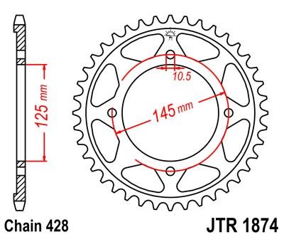 Řetězová rozeta JT JTR 1874-56 56 zubů, 428