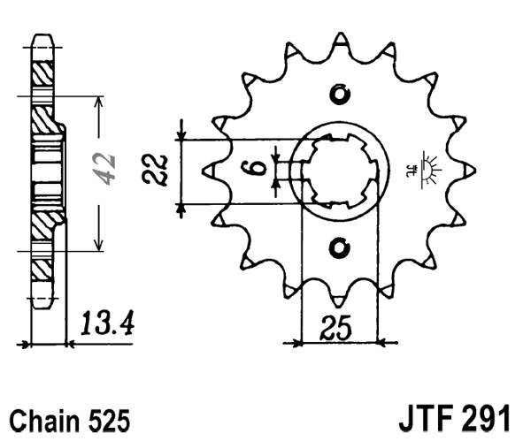 Řetězové kolečko JT JTF 291-15 15 zubů, 525