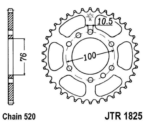 Řetězová rozeta JT JTR 1825-48 48 zubů, 520