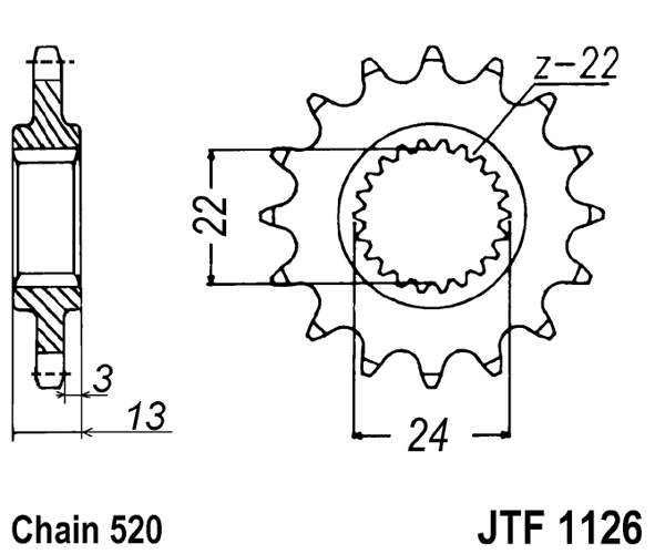 Řetězové kolečko JT JTF 1126-16 16 zubů, 520