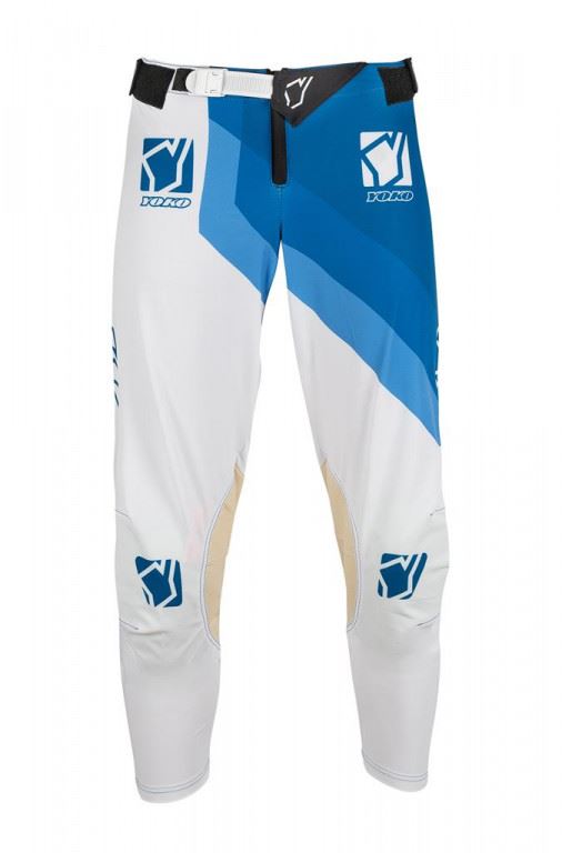 Motokrosové dětské kalhoty YOKO VIILEE bílá / modrá