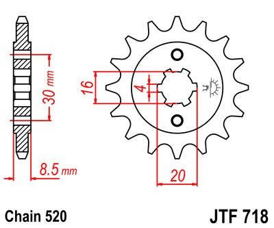 Řetězové kolečko JT JTF 718-12 12 zubů, 520
