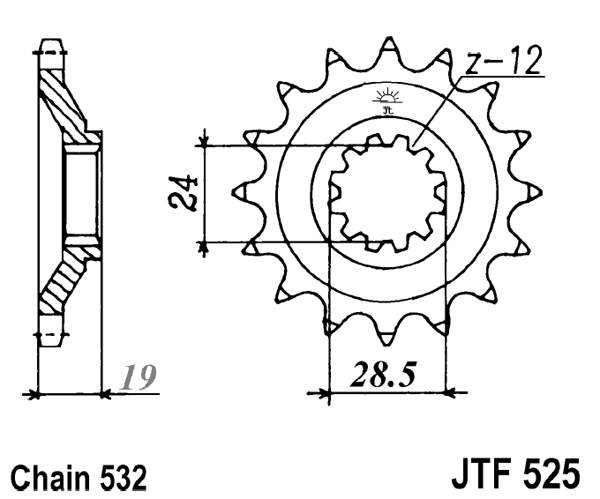 Řetězové kolečko JT JTF 525-17 17 zubů, 532
