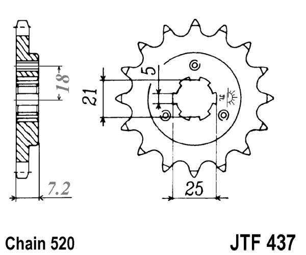 Řetězové kolečko JT JTF 437-16 16 zubů, 520