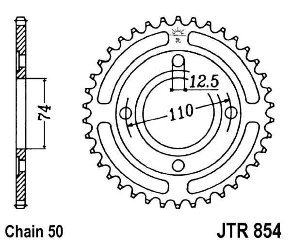 Řetězová rozeta JT JTR 854-39 39 zubů, 530