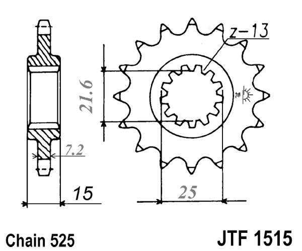 Řetězové kolečko JT JTF 1515-15 15 zubů, 525
